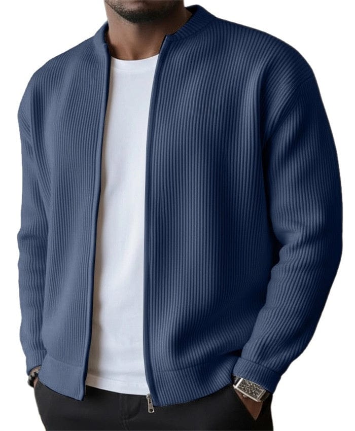 DONACCI Ribbed Zip Cardigan