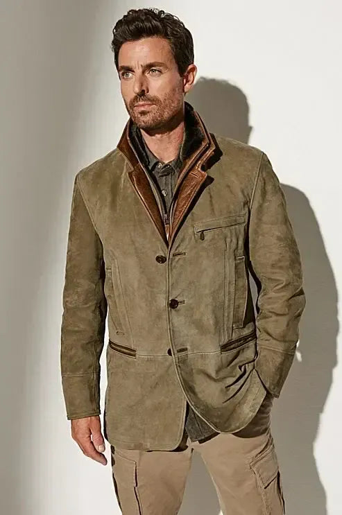 Luca - Giacca Vintage Elegante con Collo per Uomini