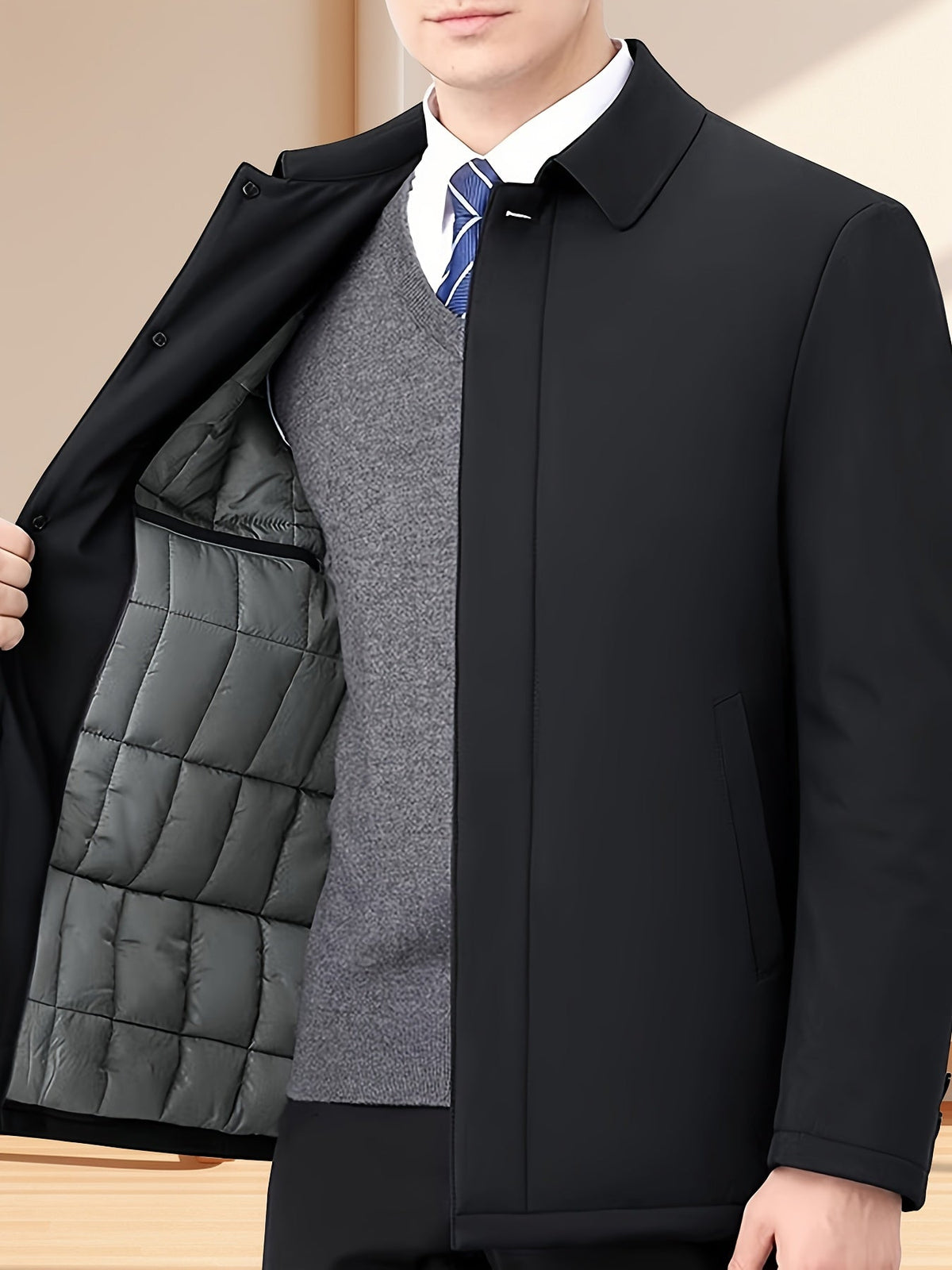 LAURENT MONACO | MEN'S LAPEL COLLAR ZIP-UP JACKET