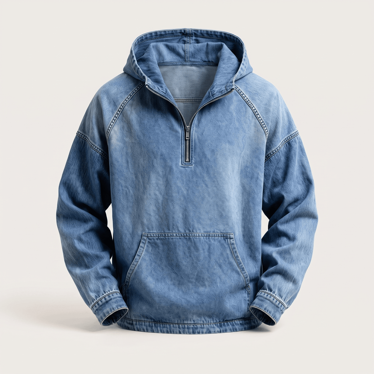 RIVINGTON HALF-ZIP DENIM JACKET