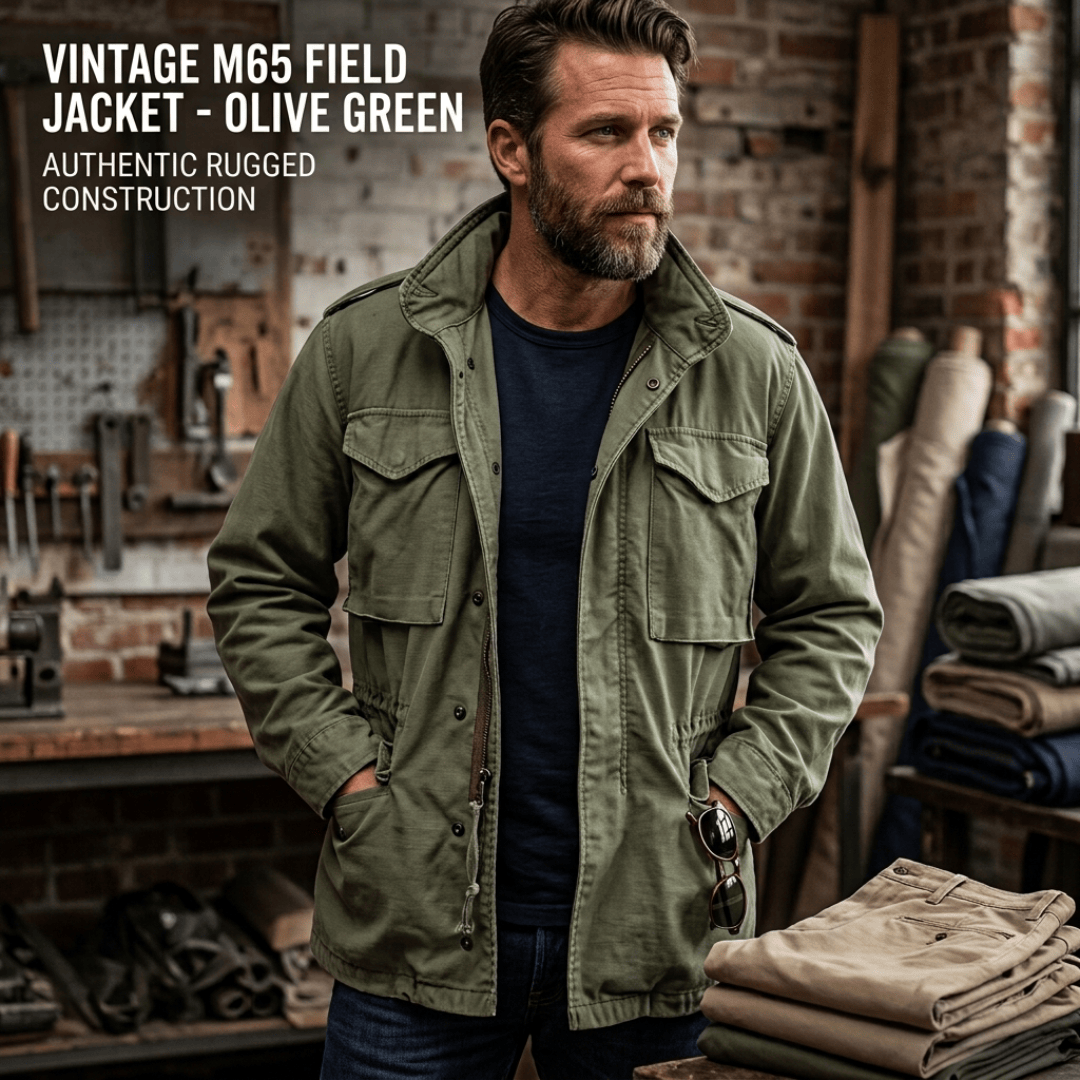 Men's Vintage Style Field Jacket - Military Style
