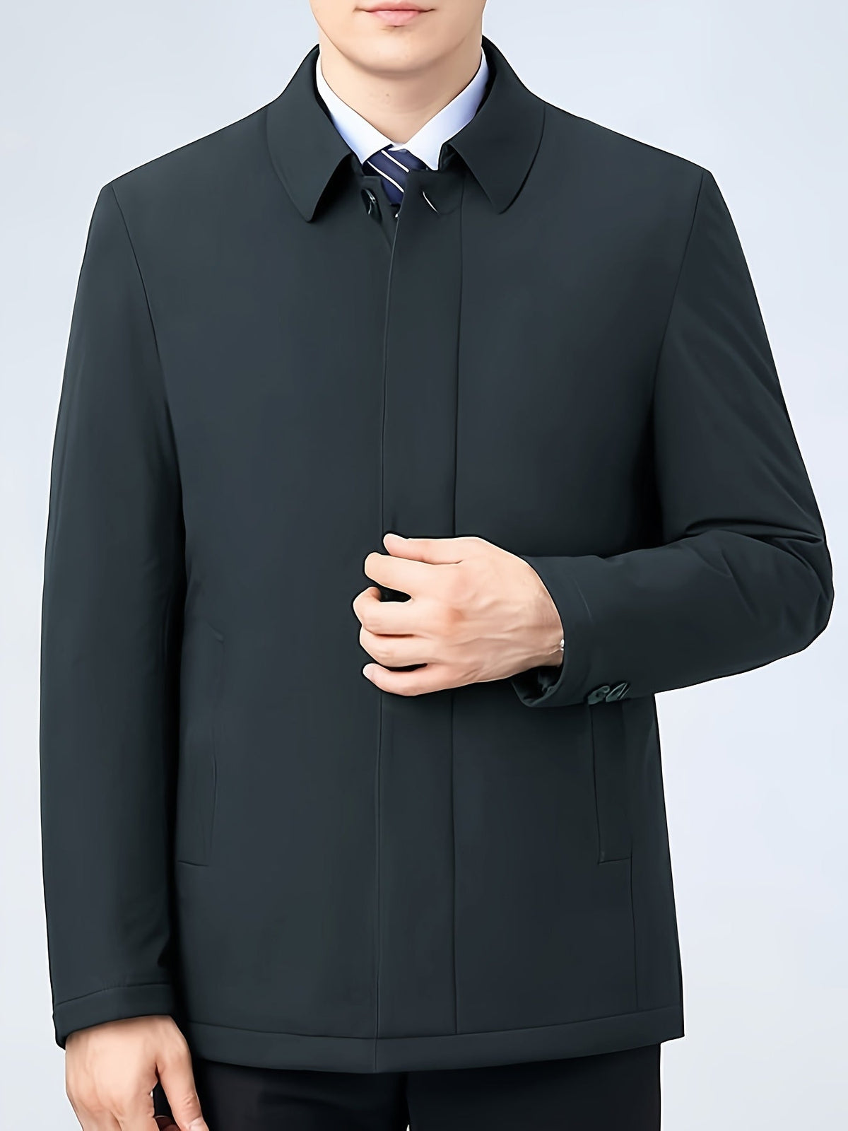 LAURENT MONACO | MEN'S LAPEL COLLAR ZIP-UP JACKET