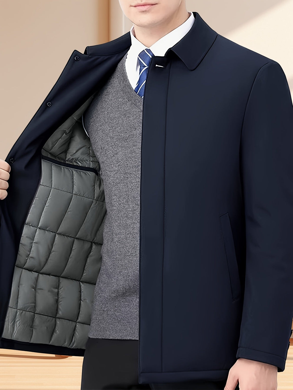 LAURENT MONACO | MEN'S LAPEL COLLAR ZIP-UP JACKET