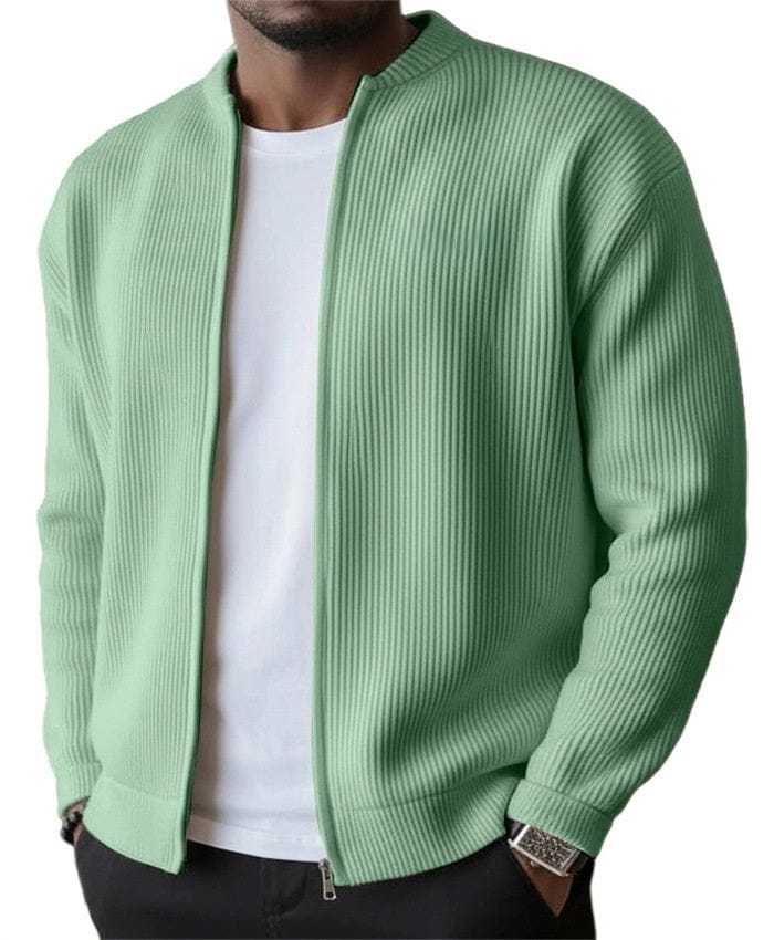 DONACCI Ribbed Zip Cardigan