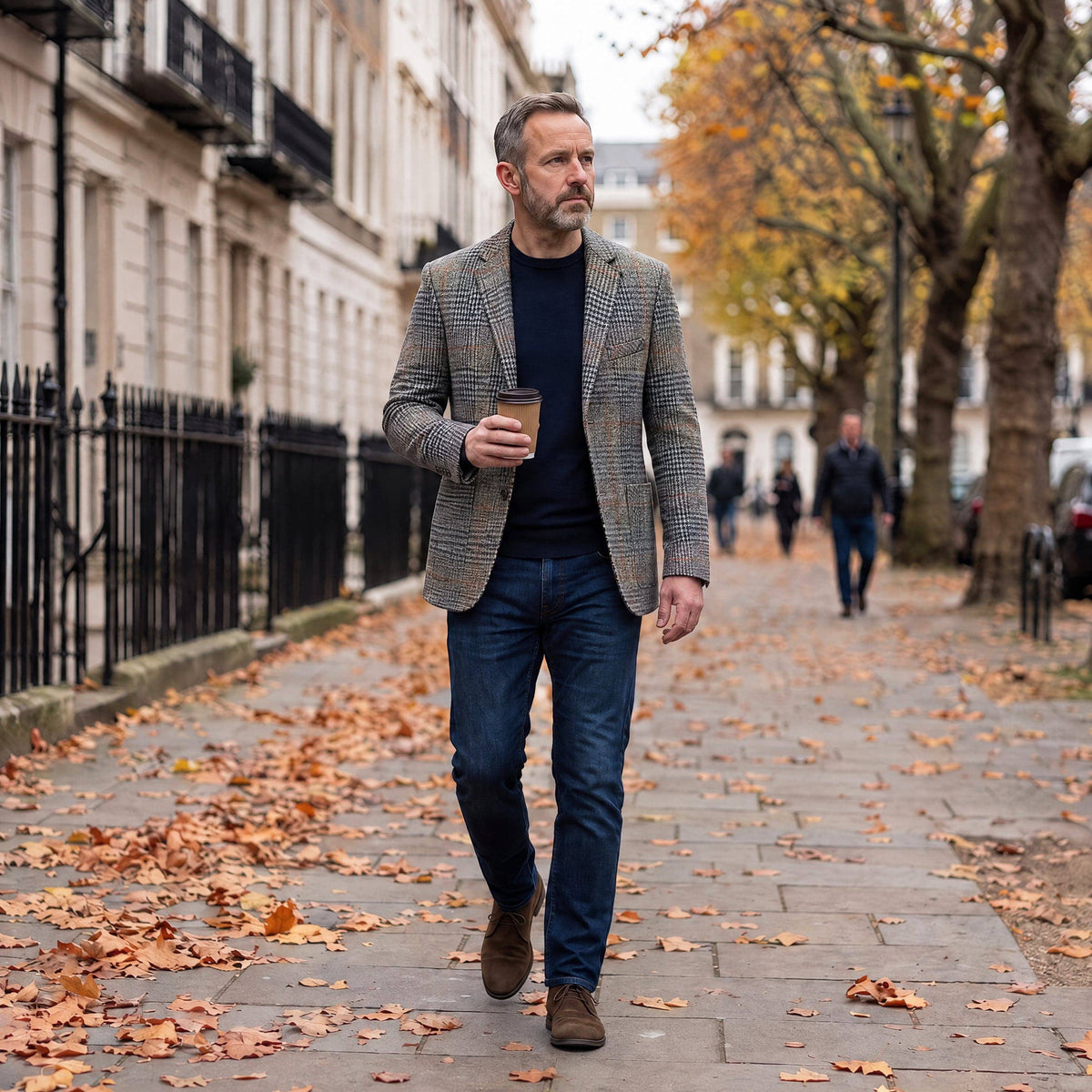DONACCI Houndstooth Wool Blazer
