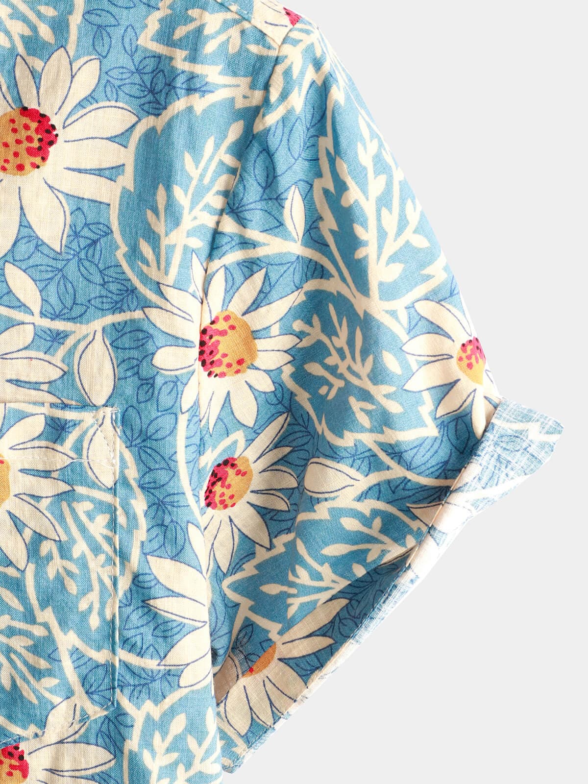 Men's retro cotton Hawaiian floral shirt