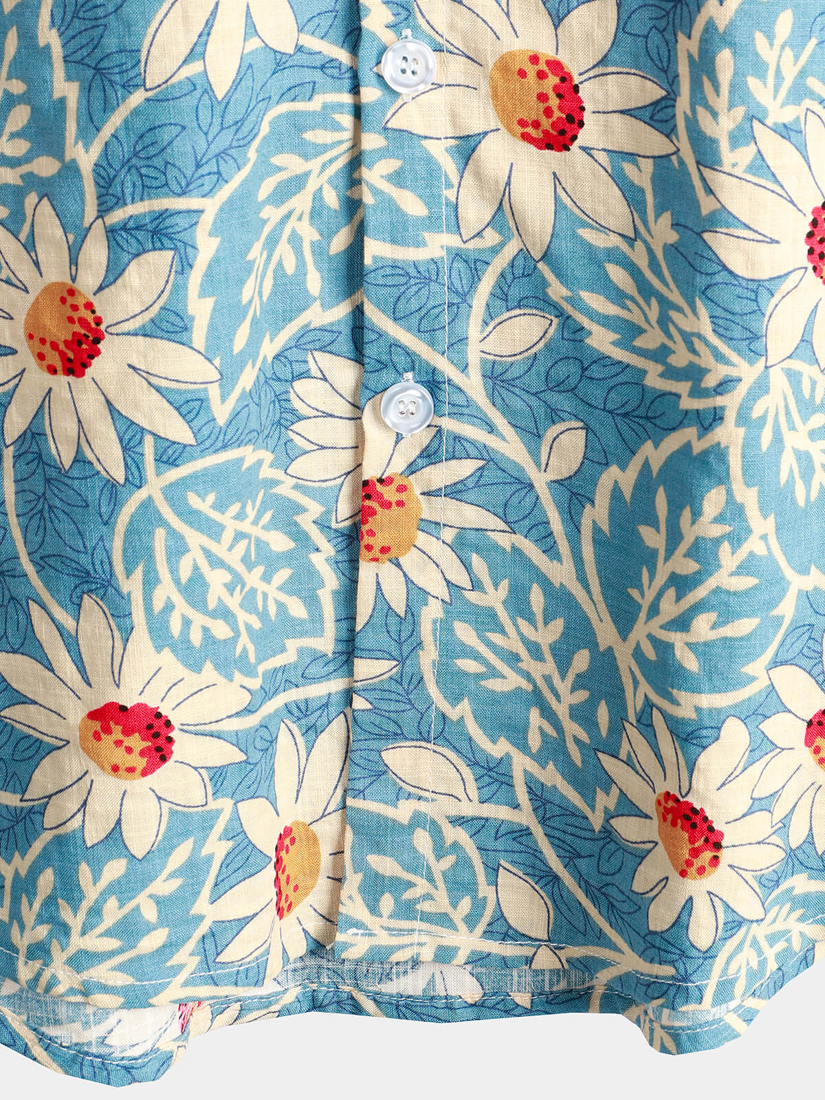 Men's retro cotton Hawaiian floral shirt