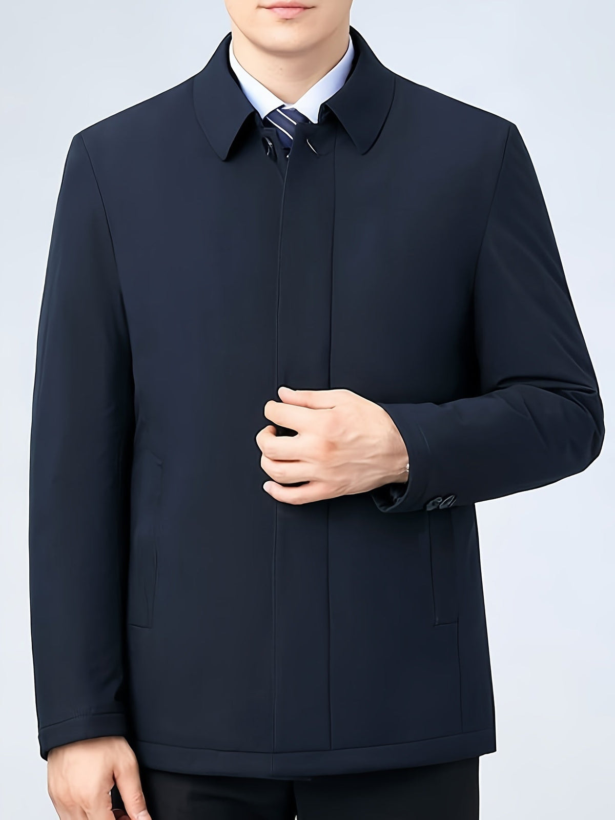LAURENT MONACO | MEN'S LAPEL COLLAR ZIP-UP JACKET