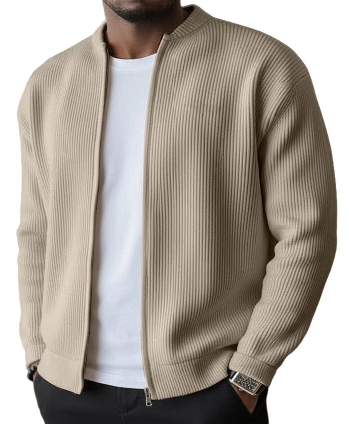 DONACCI Ribbed Zip Cardigan