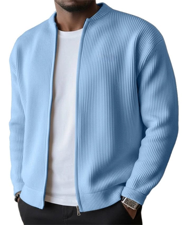 DONACCI Ribbed Zip Cardigan