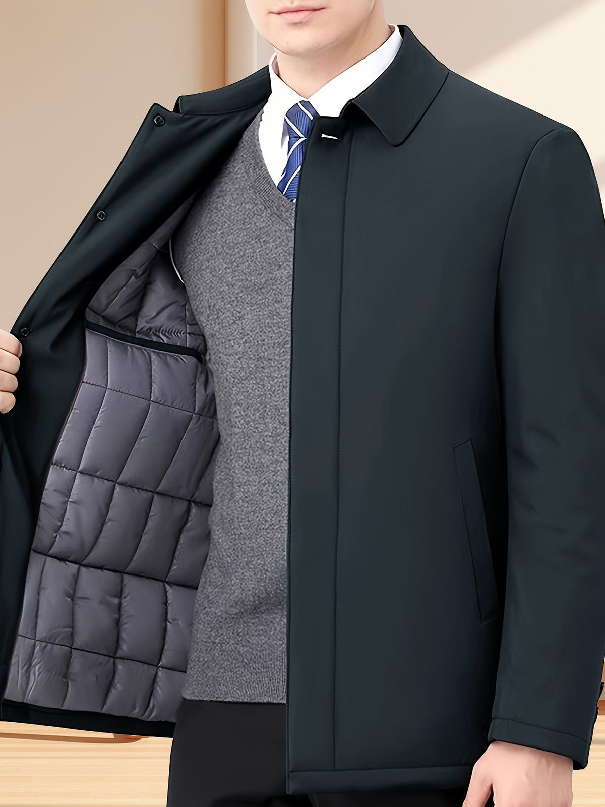 LAURENT MONACO | MEN'S LAPEL COLLAR ZIP-UP JACKET