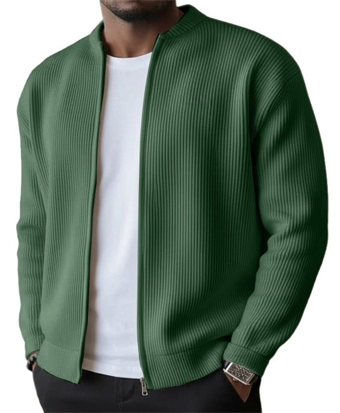 DONACCI Ribbed Zip Cardigan