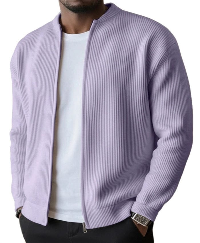 DONACCI Ribbed Zip Cardigan