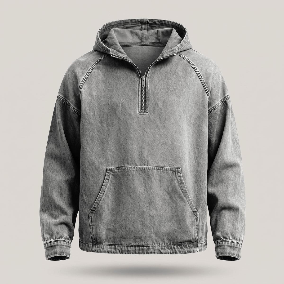 RIVINGTON HALF-ZIP DENIM JACKET
