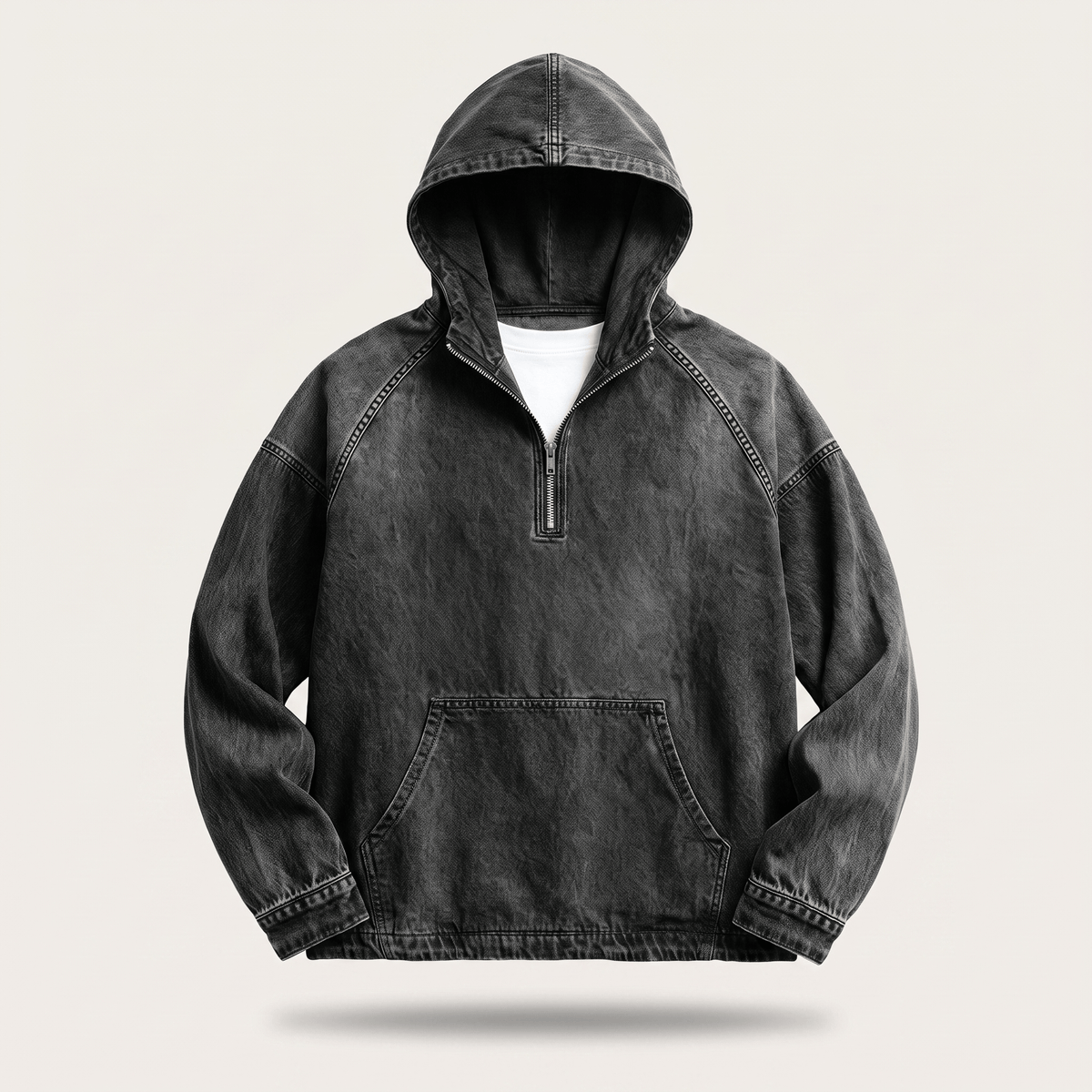 RIVINGTON HALF-ZIP DENIM JACKET