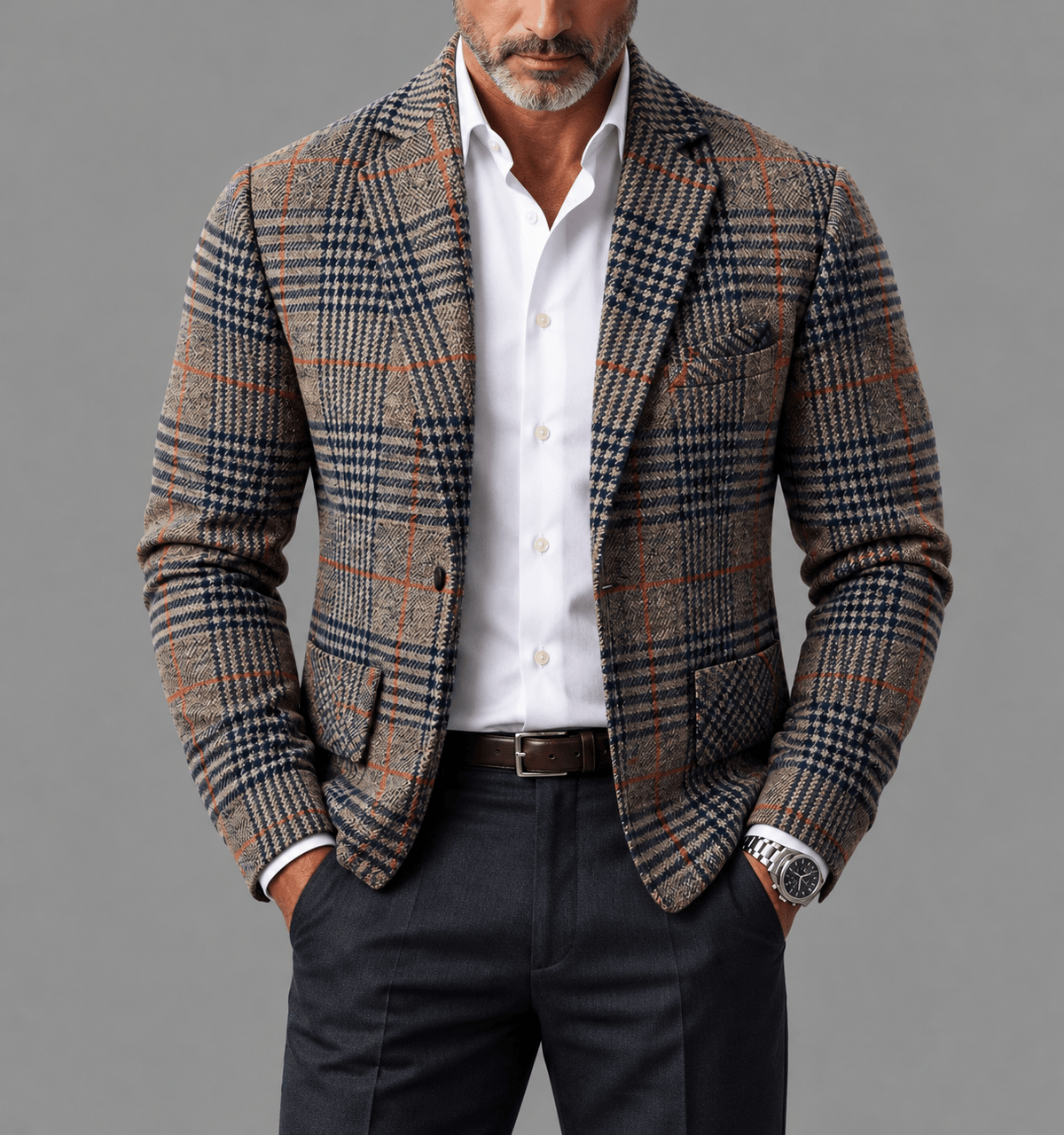 DONACCI Houndstooth Wool Blazer