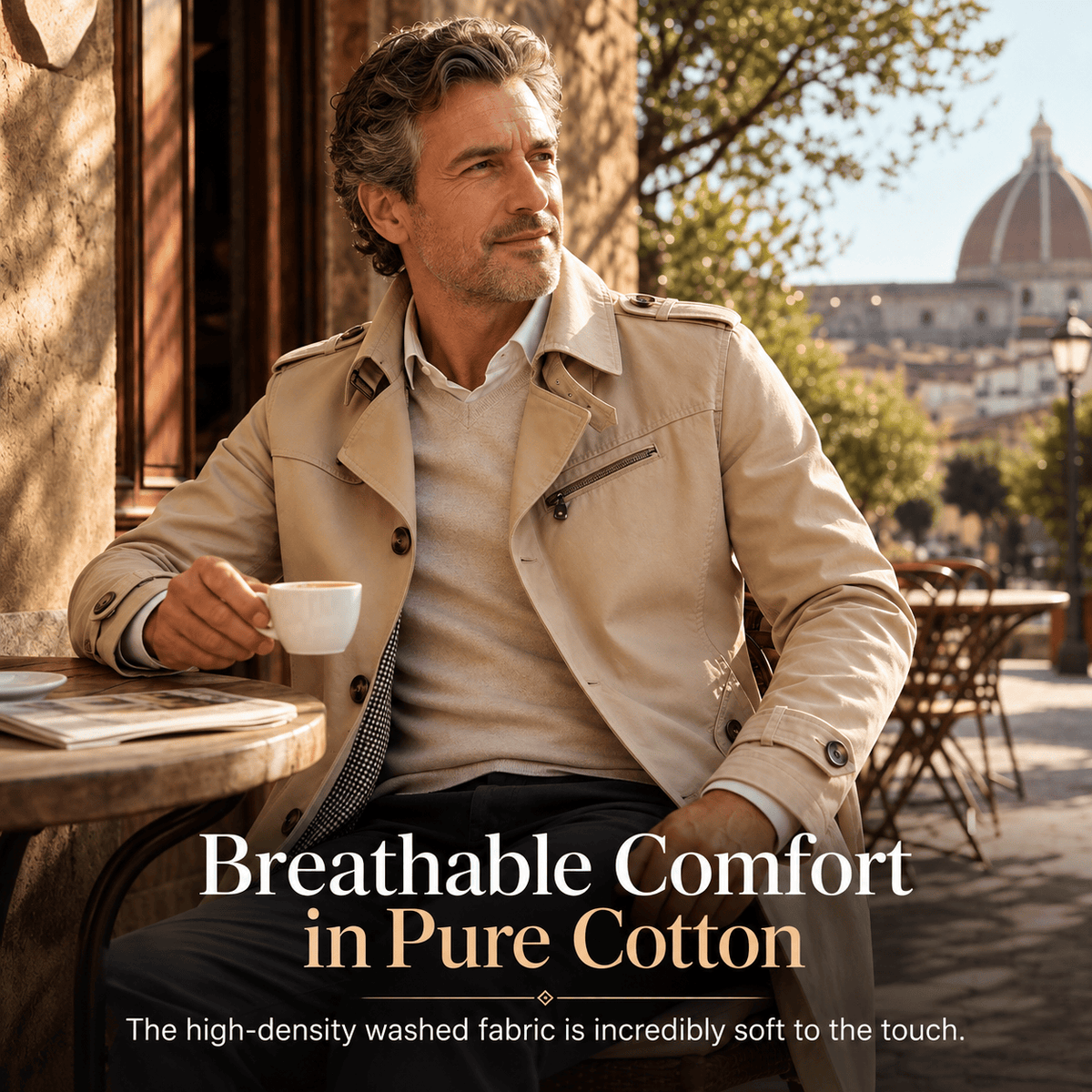 DONACCI Cotton Trench Coat