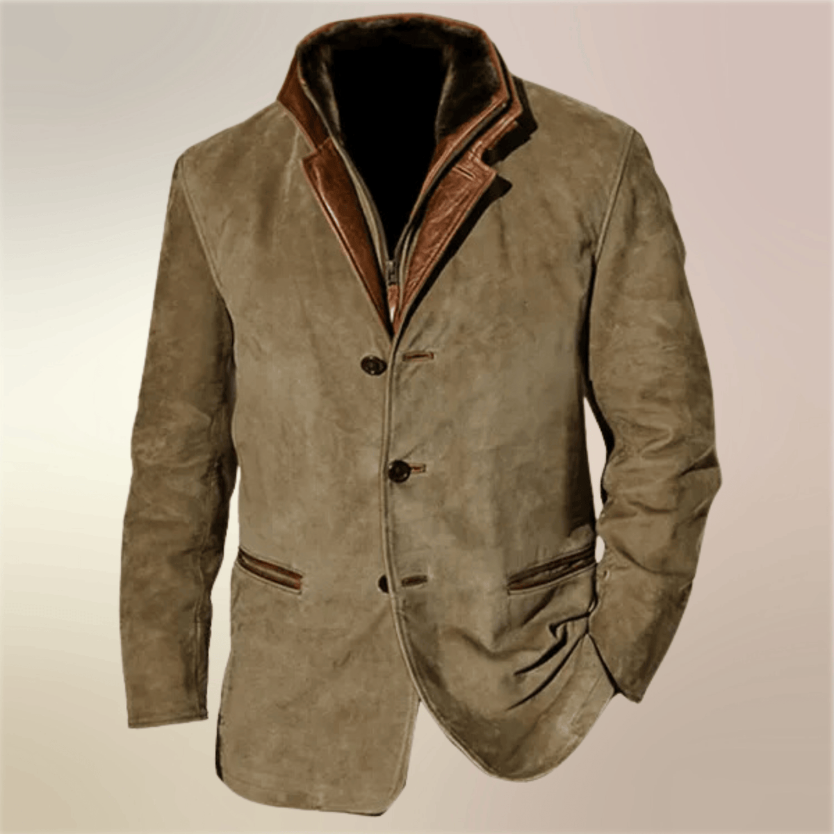Luca - Giacca Vintage Elegante con Collo per Uomini