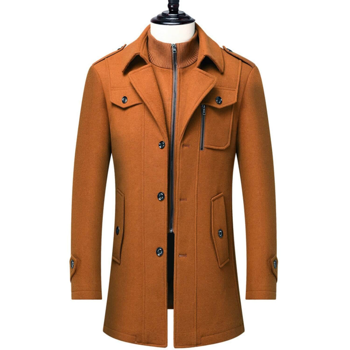 WoolGuard™ Winterjas | Wolmix, dubbele kraag & Britse erfgoedstijl