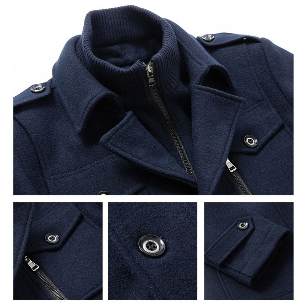 WoolGuard™ Winterjas | Wolmix, dubbele kraag & Britse erfgoedstijl