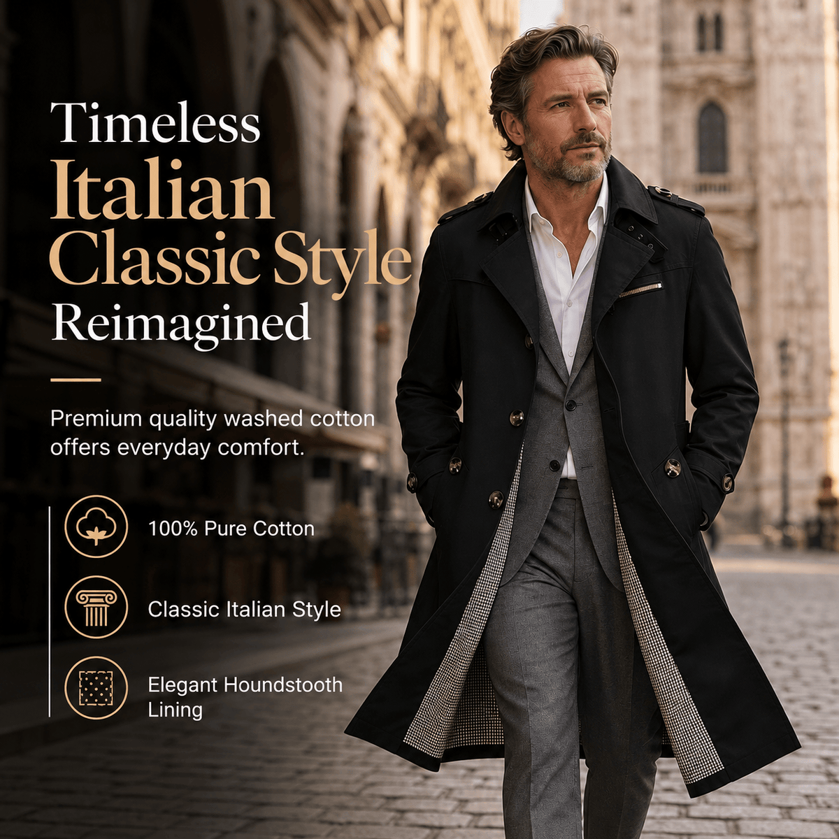 DONACCI Cotton Trench Coat