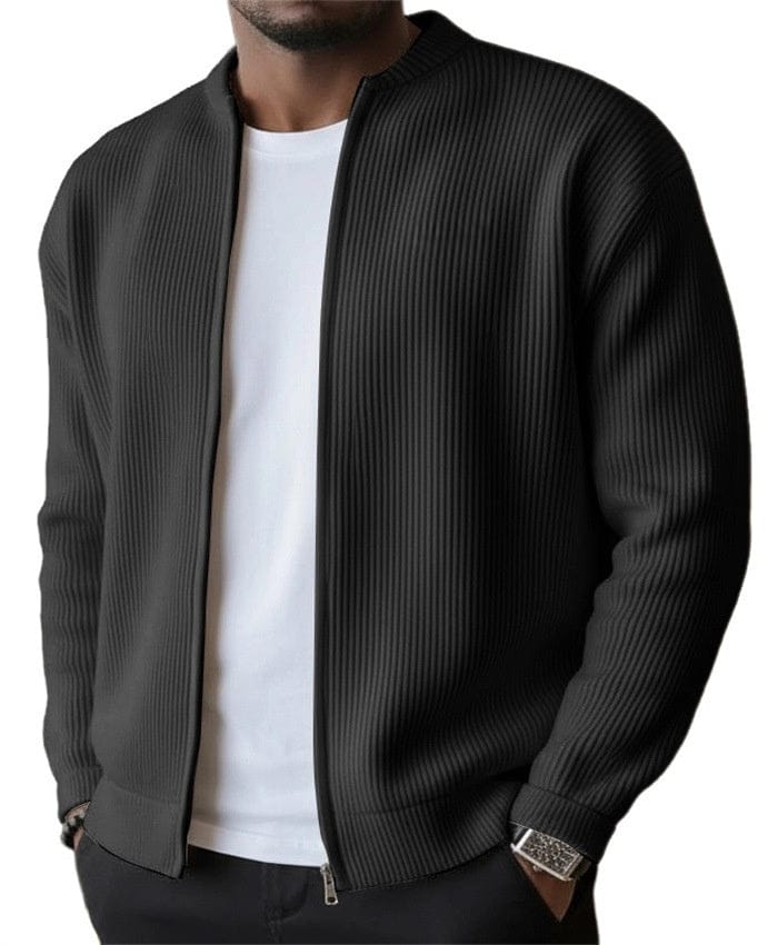 DONACCI Ribbed Zip Cardigan