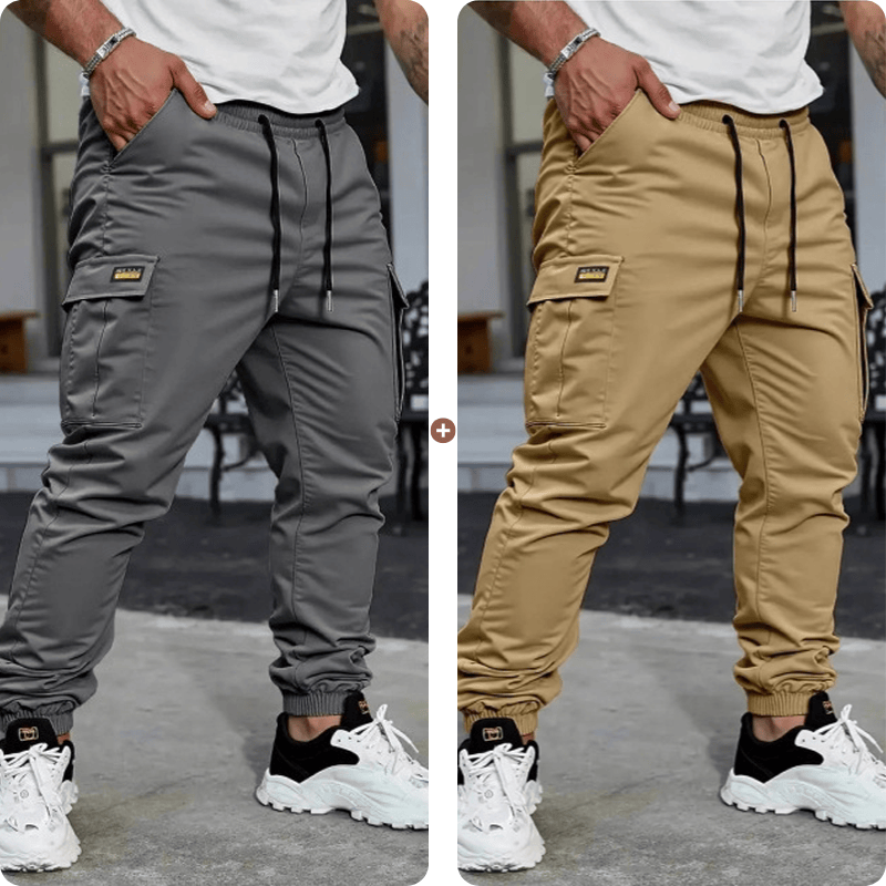 Casual cargo pants for men with drawstring