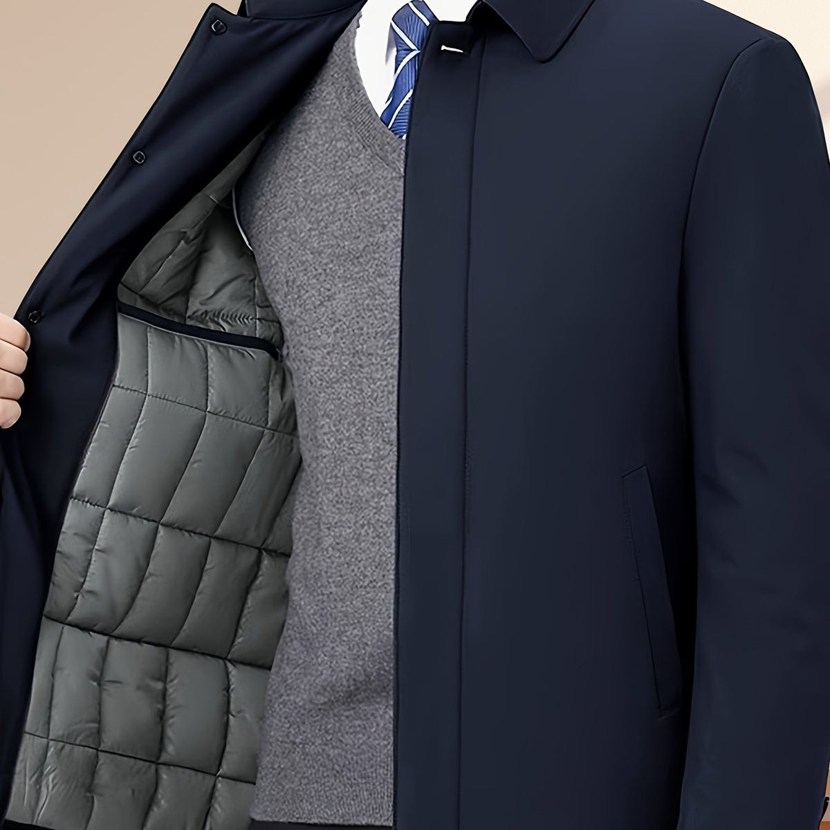 LAURENT MONACO | MEN'S LAPEL COLLAR ZIP-UP JACKET